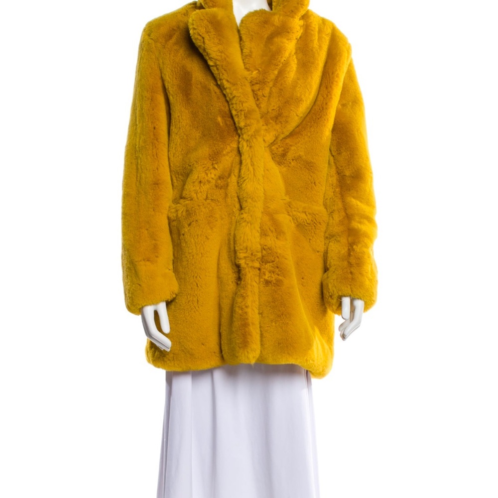 Apparis Yellow Faux Fur Coat inngreat condition - originally 340$!
